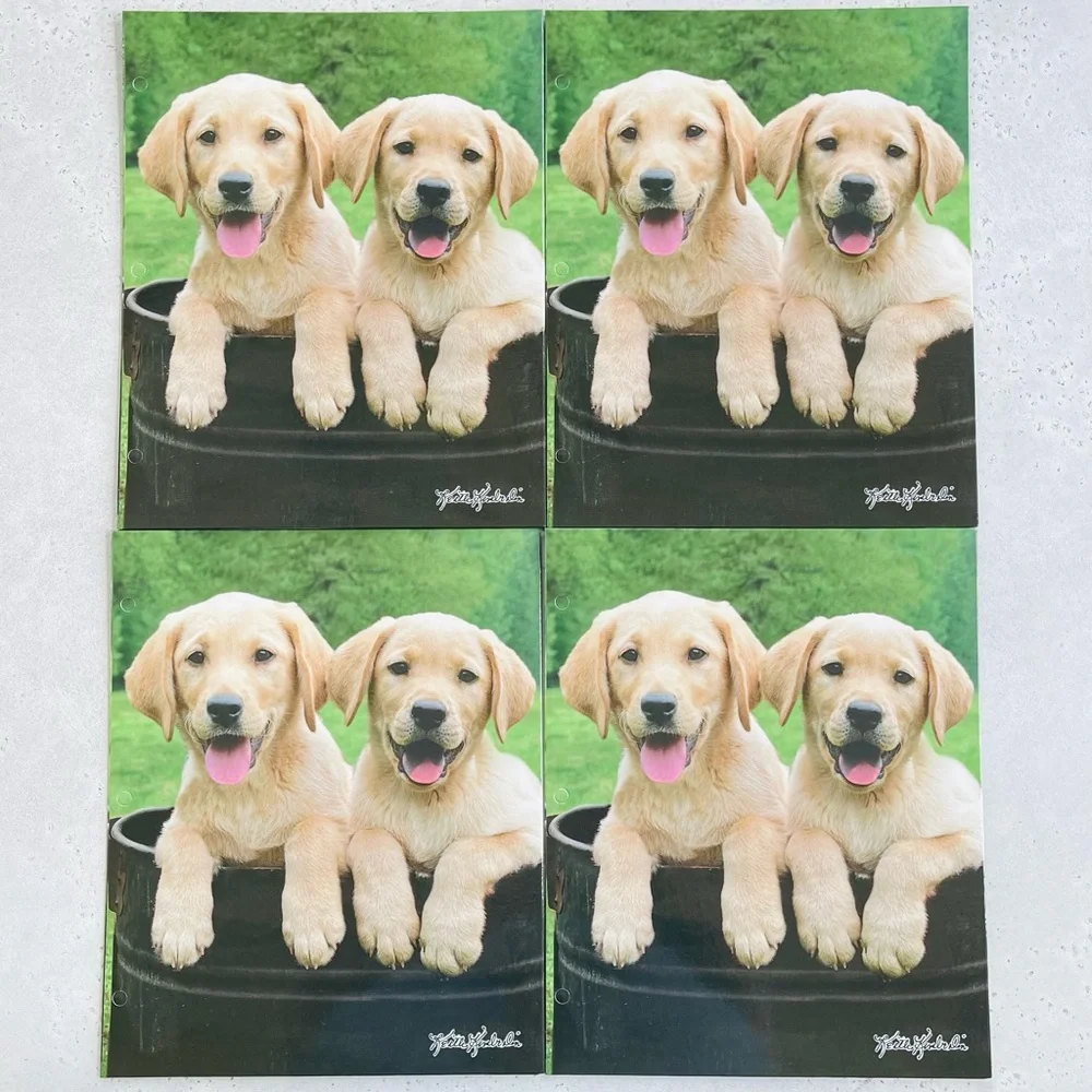 Set Of 5 Vintage Keith Kimberlin Pocket Folders Puppies Dogs